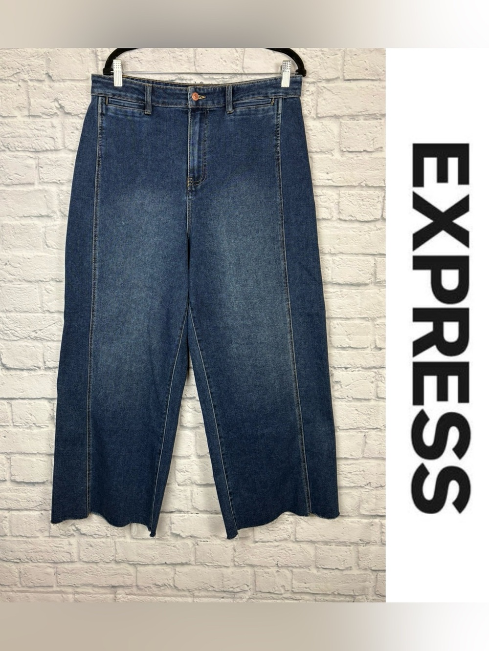 Express Cropped Wide Leg Jeans size 14